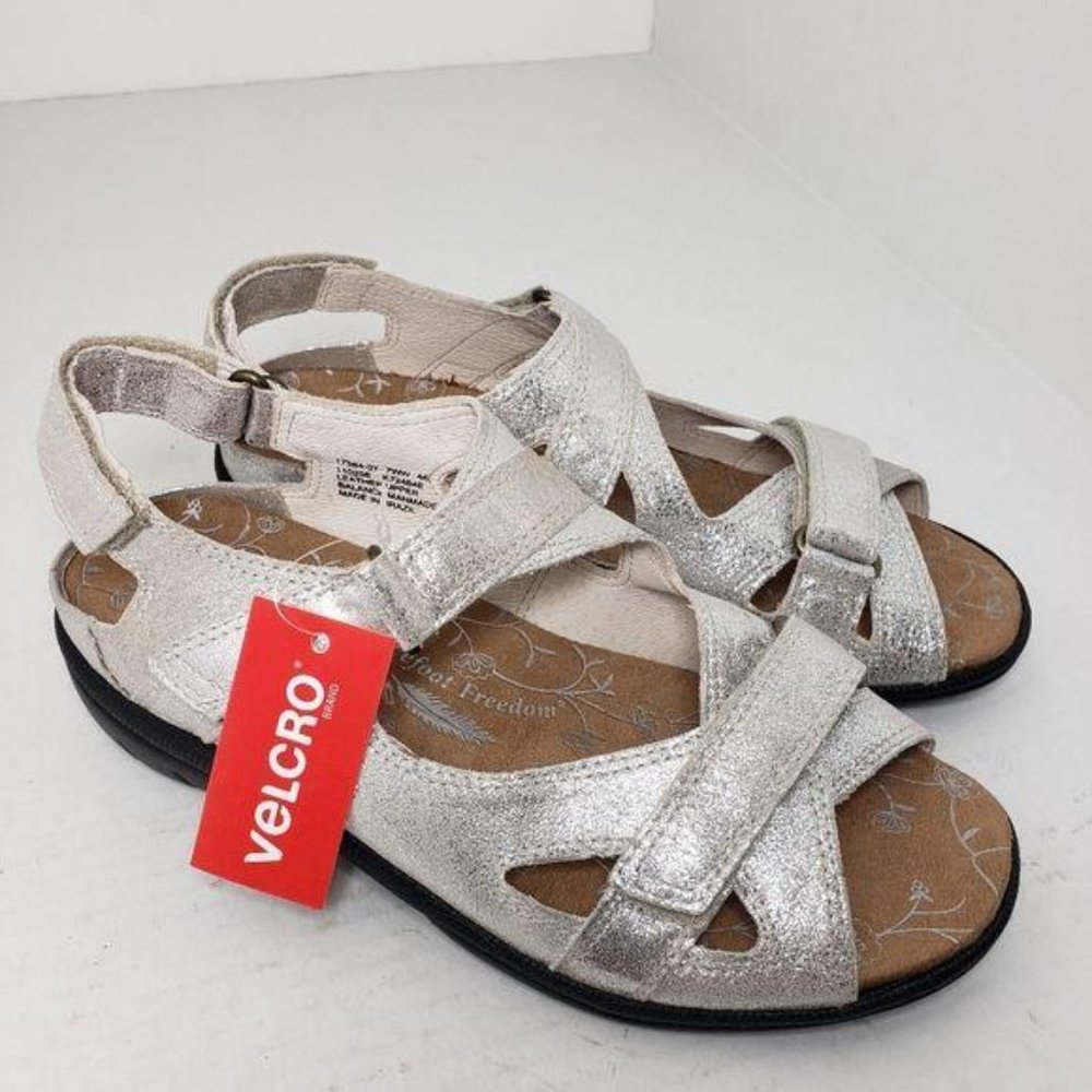 Barefoot Freedom Lagoon Champagne Leather Sandals